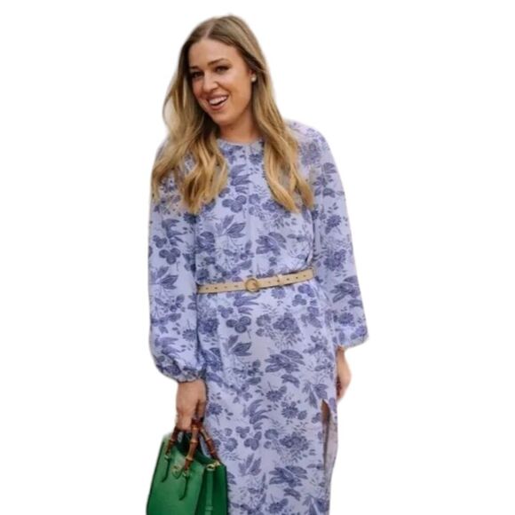 Hill House Ditzy‎ Floral Maxi Dress Simone Lilac Floral Crepe Sz M NWT - Picture 5 of 14